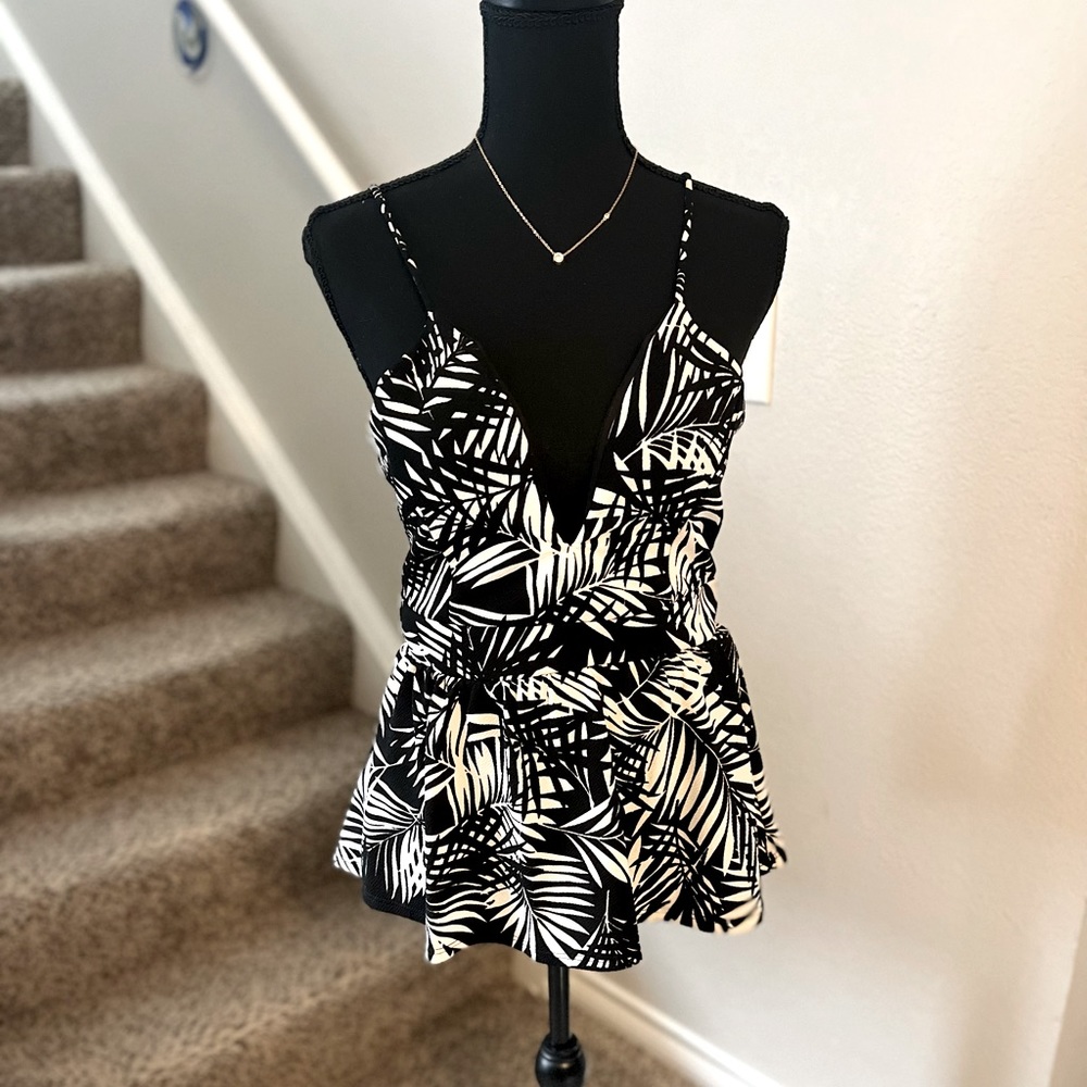 NWOT Black and White Romper